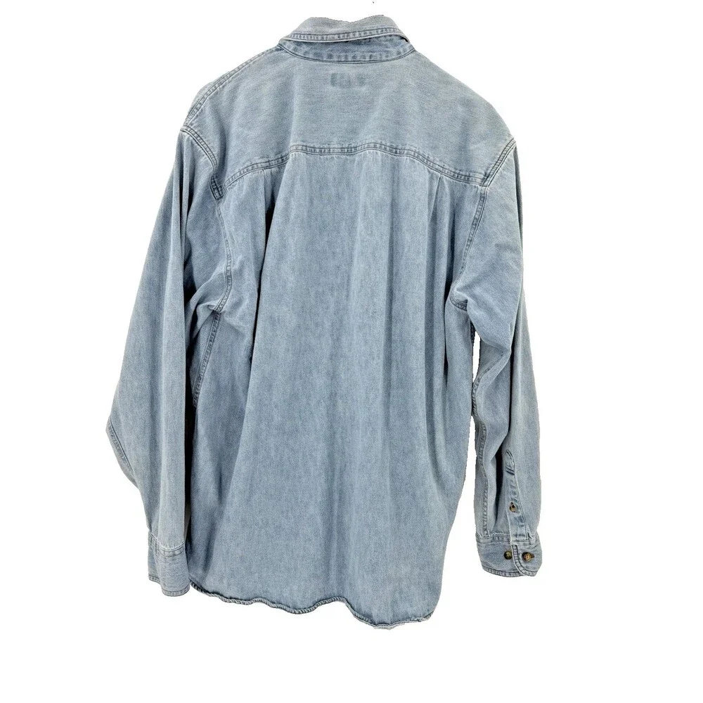 Vintage Guess Jeans Denim Button-Up Shirt 100% Cotton XLARGE Retro 80's 90's Y2K